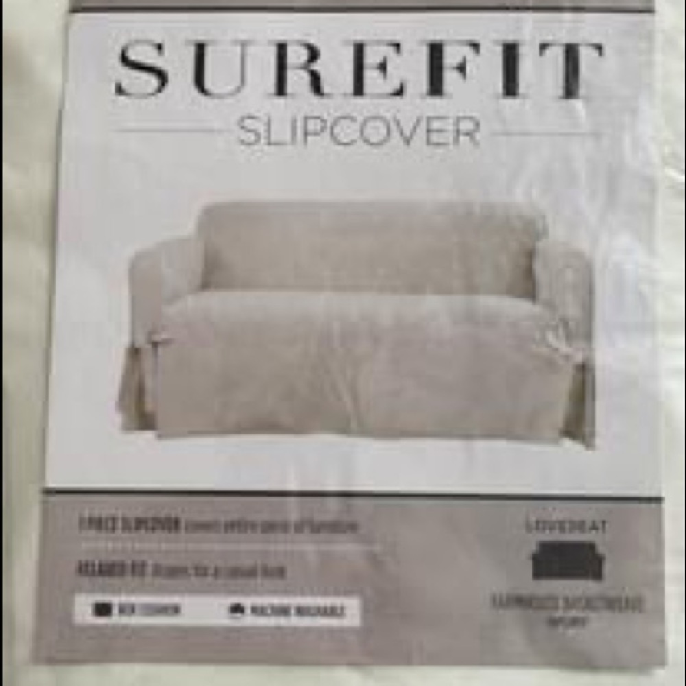 Slip cover for loveseat